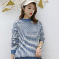 Autumn Winter Long Sleeves stripe sweater women crew neck women cape loose sweater stripe